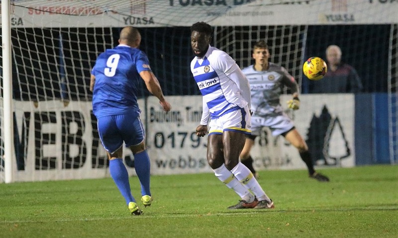 Stuart Fleetwood scores our third goal against Farnborough last season