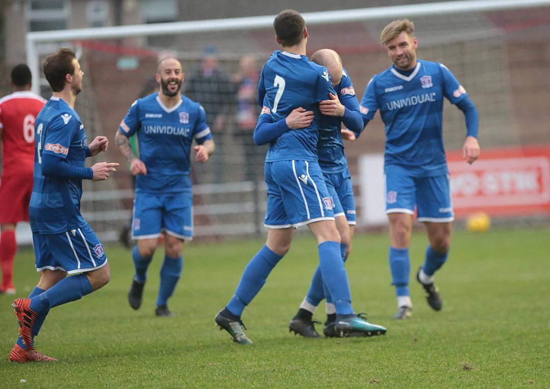 Another celebration after Henry Spalding’s goal