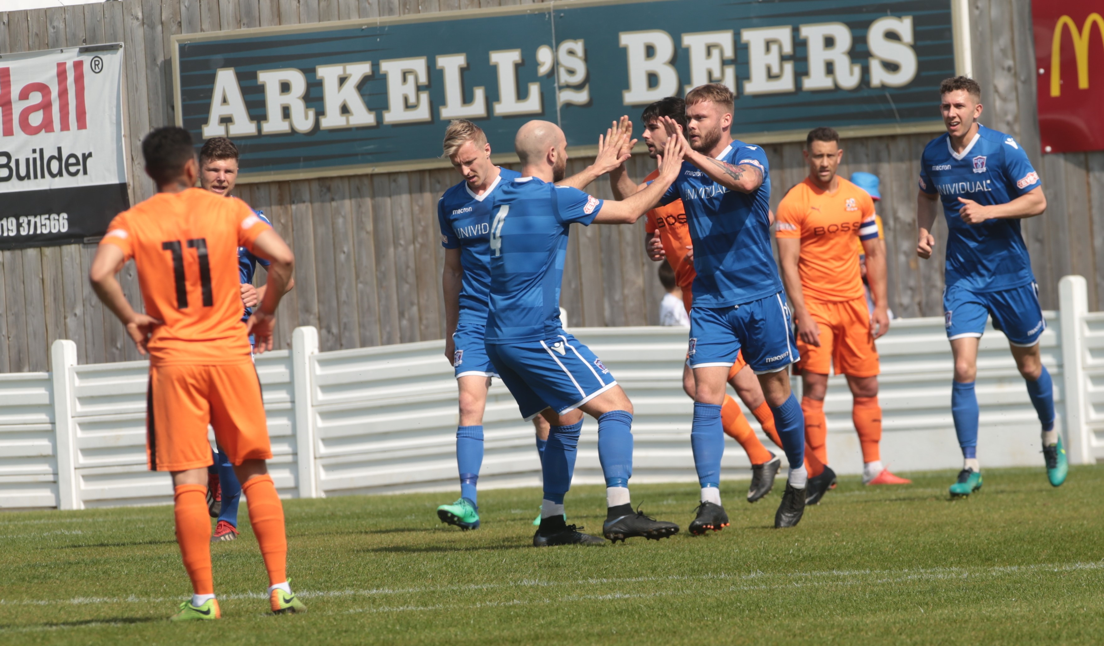 Jamie Edge celebrates Matt Williams’ goal