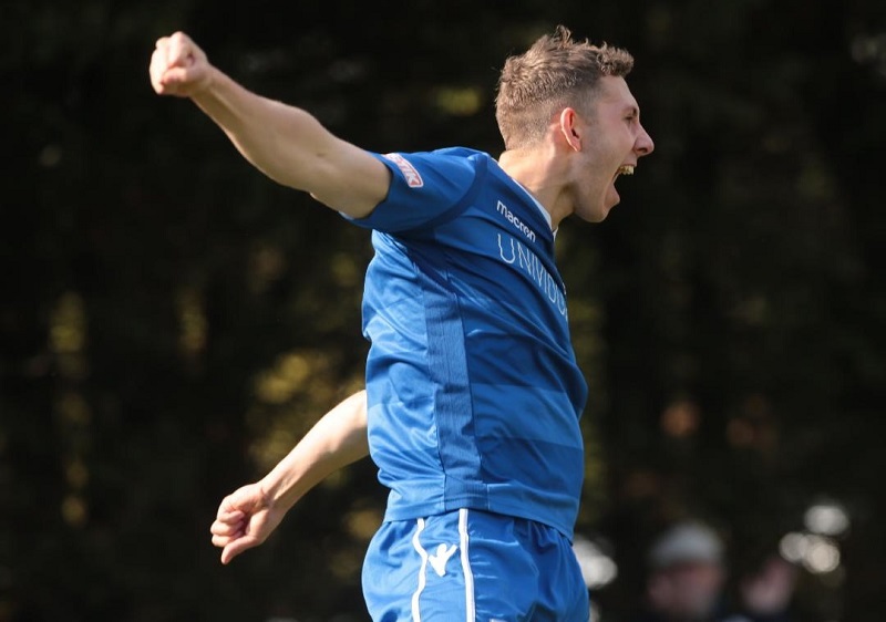 Harry celebrates his winning goal last season