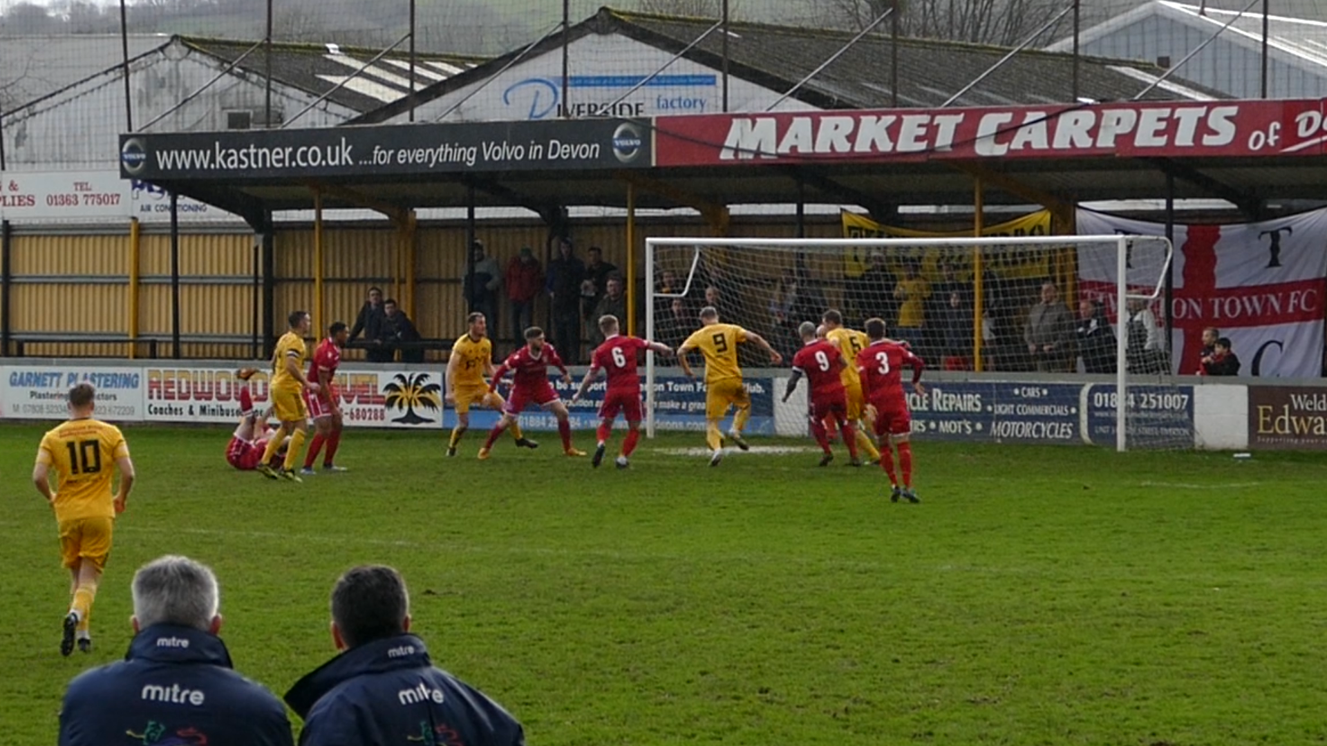 Tiverton’s Tom Bath scores an early goal to give Tiverton the lead last season