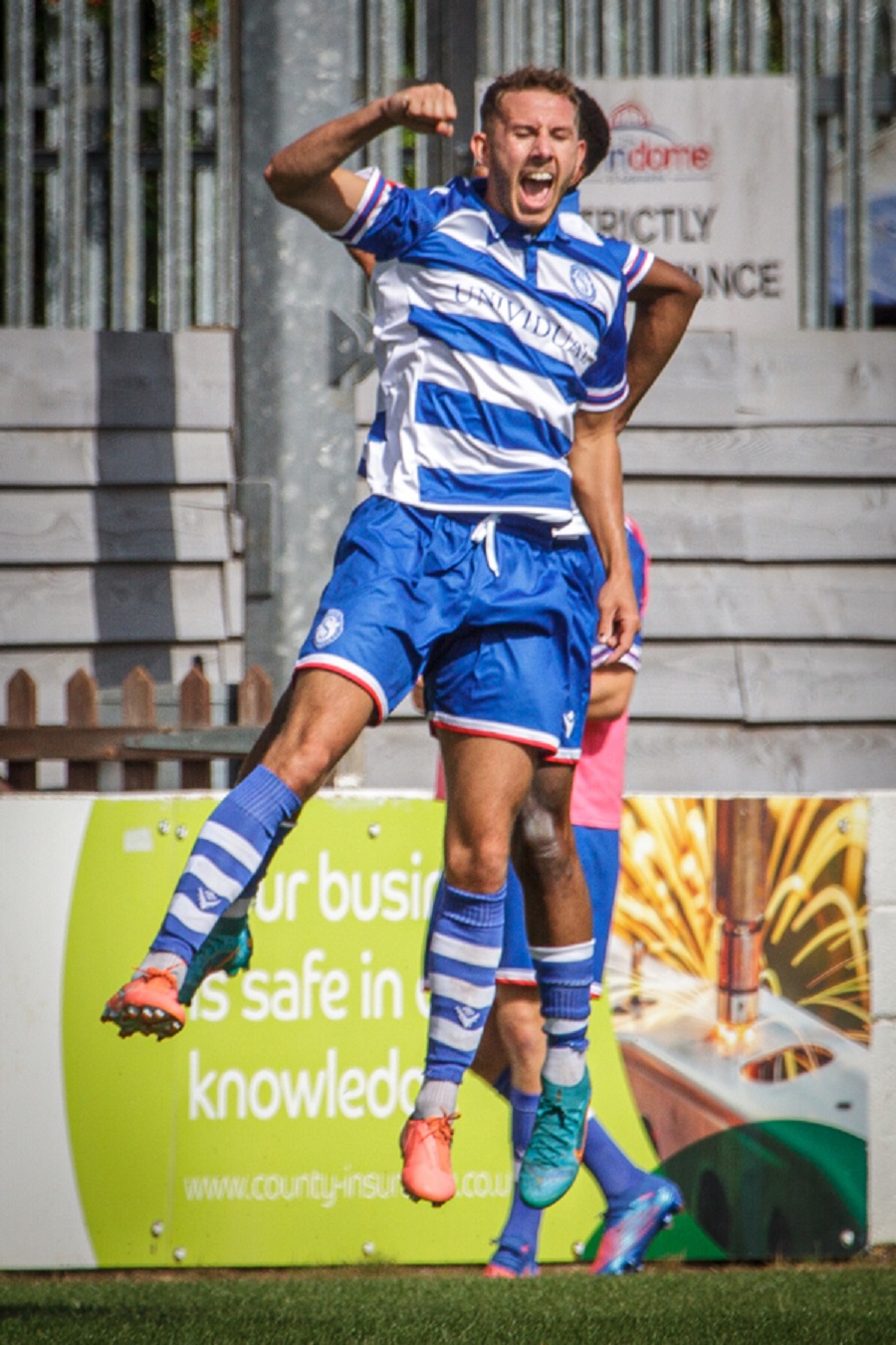 Harry Williams celebrates his first goal