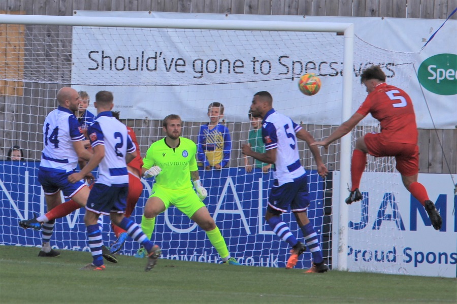 Met Police’s Bernie Tanner missed a good chance in the final minutes to reduce our lead