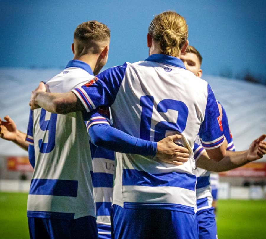 The two goal scorers celebrate