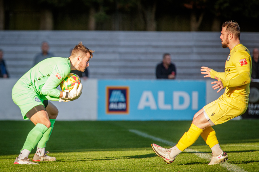 Liam Armstrong kept a clean sheet on his Marine debut