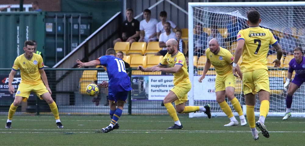 Paul Hodges scores scores Basingstoke’s first goal