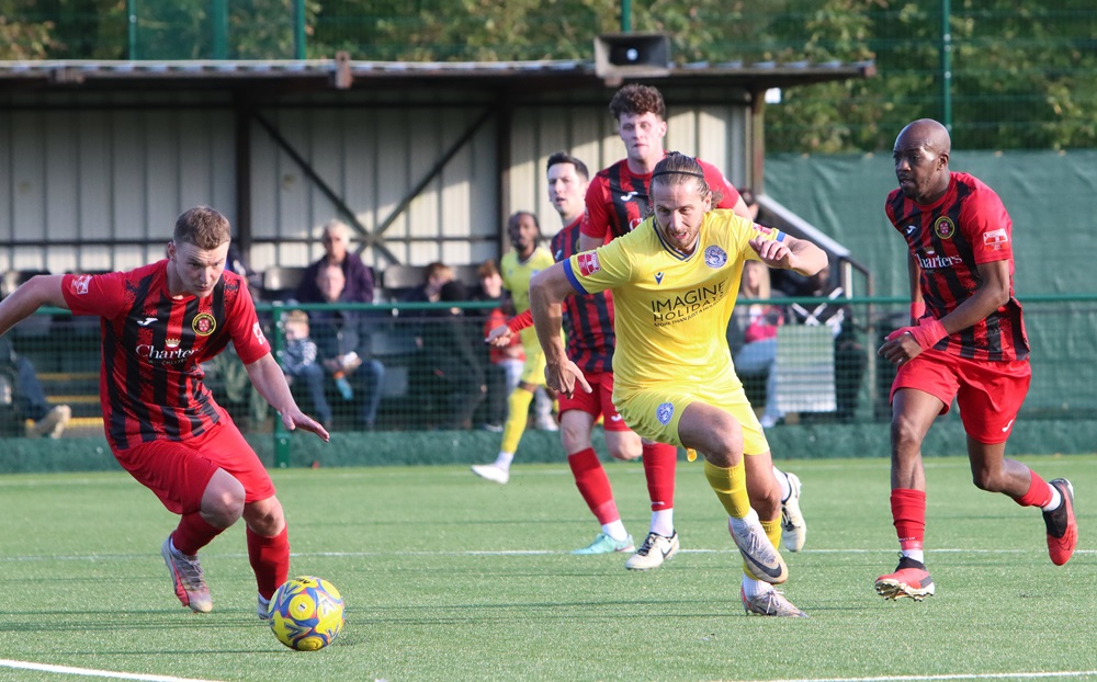 Dave Sims-Burgess scored a late second goal for Marine