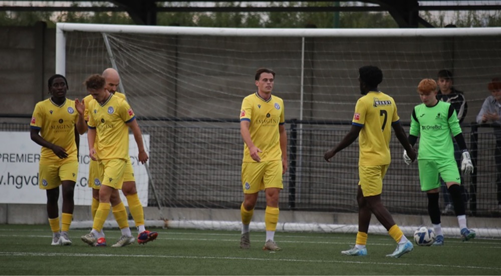 James Harding has just the second of his three goals
