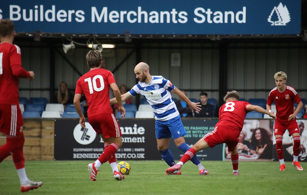 Jamie Edge in the middle of the action