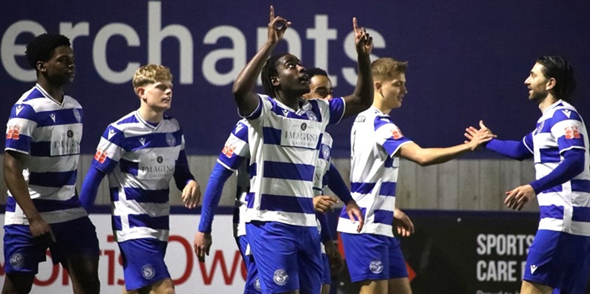 Tawana Changa celebrates his goal against Shaftesbury