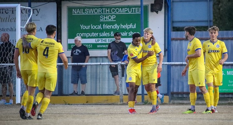 Sal Abubakar is congratulated after scoring the first of our seven goals