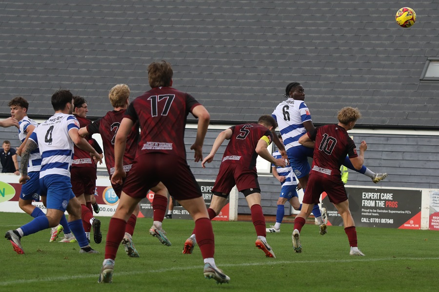 Tawana Changa gets above his marker to head home his goal