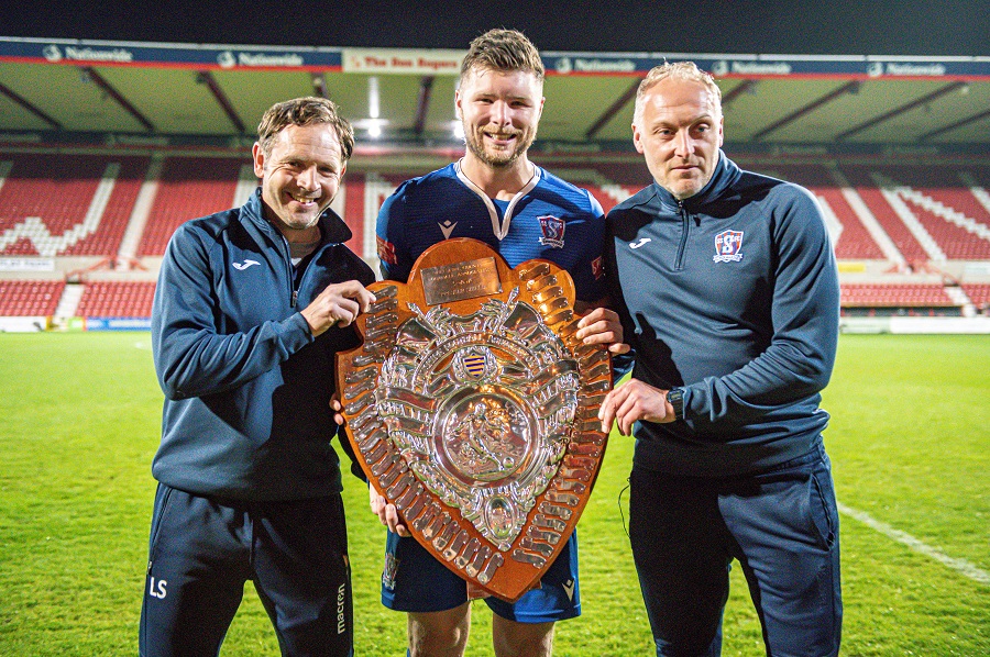 Manager Lee Spalding, skipper Mat Liddiard and assistant manager Charlie Griffin