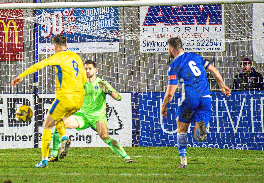 Toby Holmes lobs keeper Martin Horsell to score the equaliser