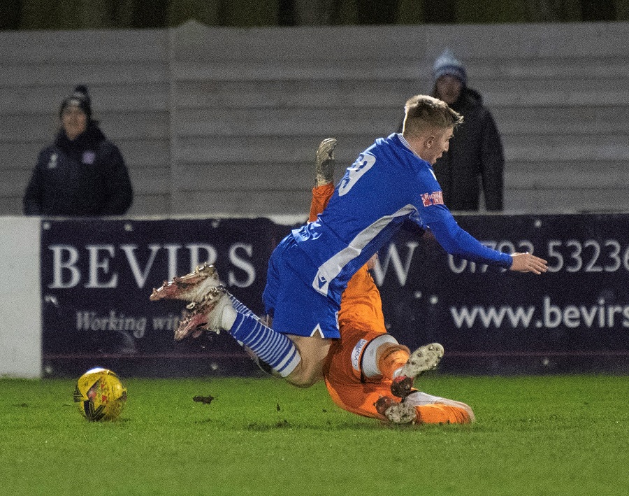 Kieran Phillips was fouled by keeper Will Buse