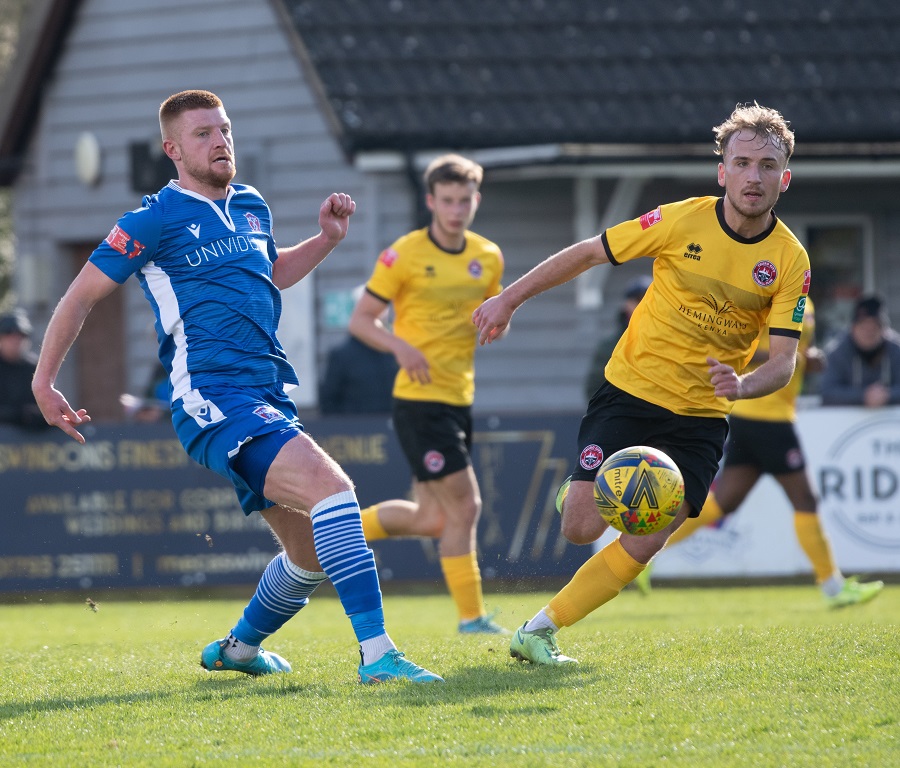 Mat Britton came on and had a header that was saved by Truro keeper James Hamon