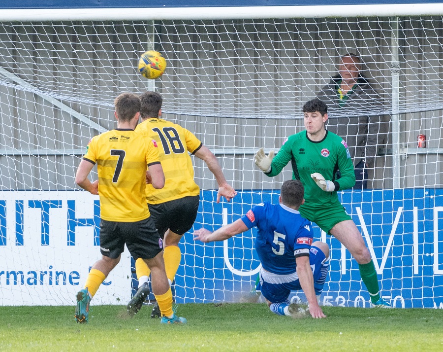 Mat Liddiard had an excellent chance that went over the Truro crossbar