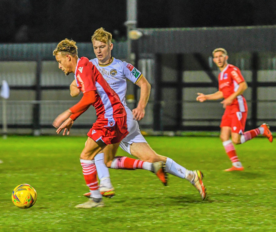 Ryan Campbell went on many jinking runs and caused the Truro defence a lot of trouble