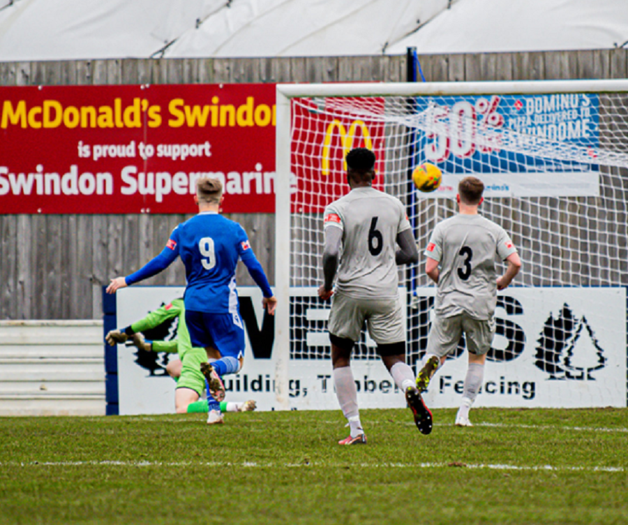 Ryan Campbell scores Marine’s first goal