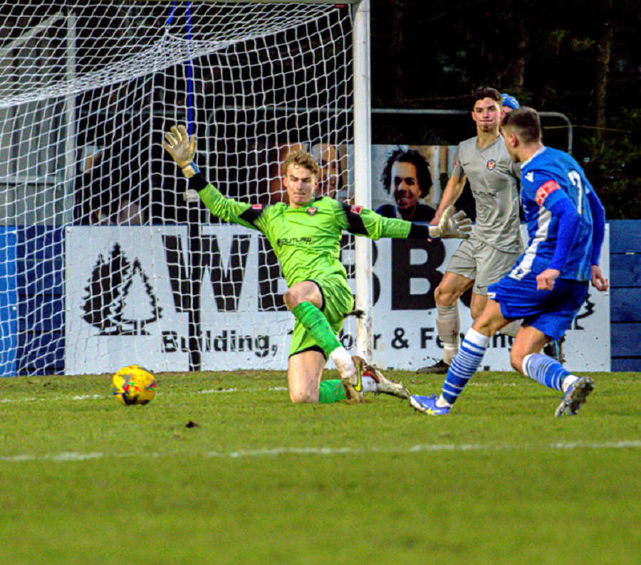 Henry Spalding scores he’s second goal of the game and Marine’s fifth