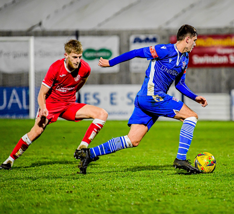 Henry Spalding score Marine’s fourth goal