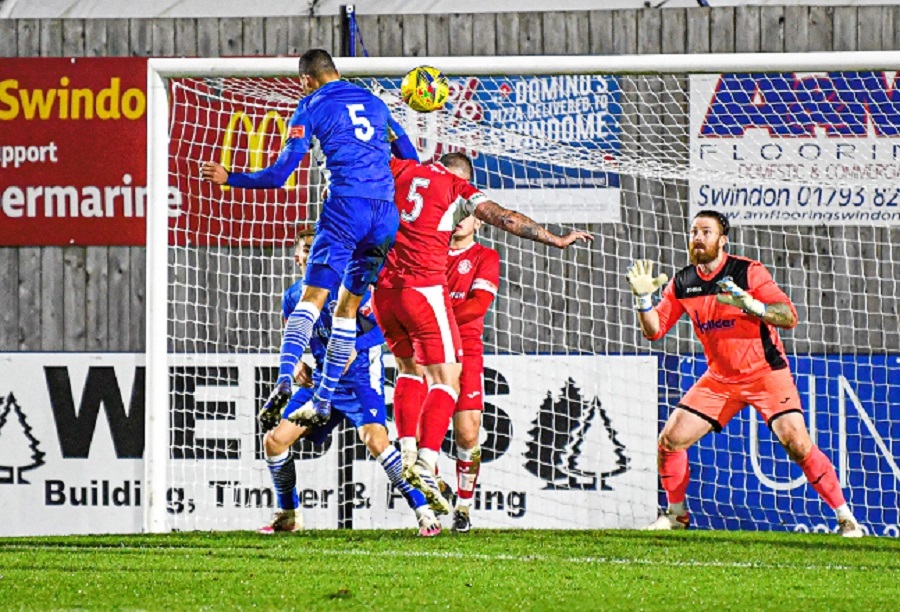 Tyrone Duffus scores our second goal from a corner