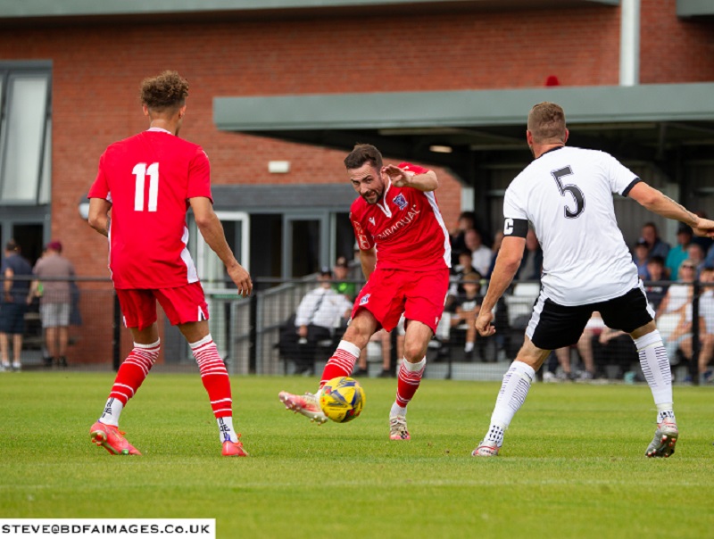 Lewis Hall’s effort was saved by keeper Terrell