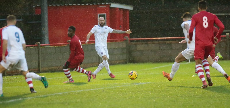 Photo’s above and below: One of the good chances we had as Brad Gray passes across the box to Conor McDonagh but he just fails to connect properly and the opportunity is missed