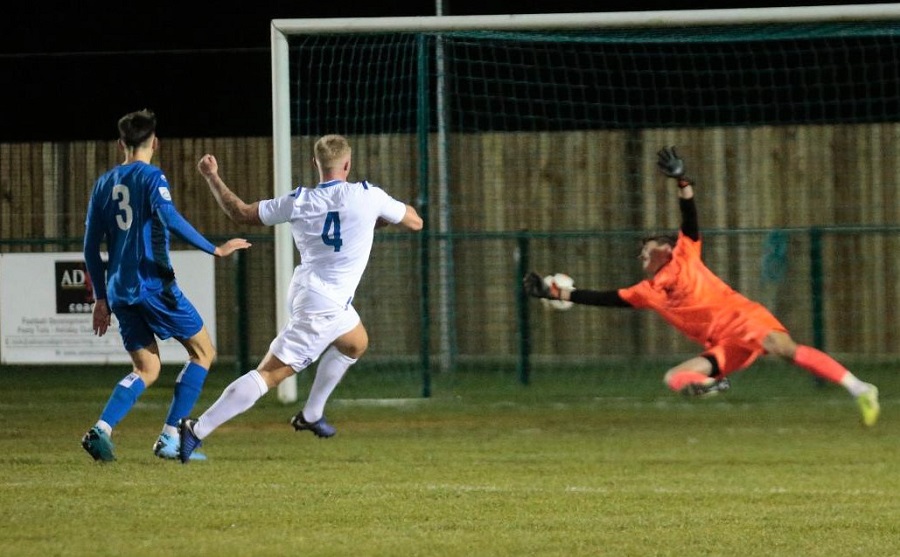 George Dowling scores the second of his two goals