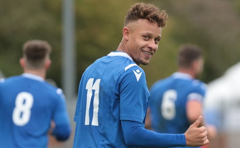 Ryan Campbell is all smiles after scoring