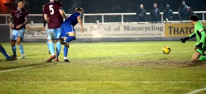 Mat Liddiard scores our late equaliser at Taunton