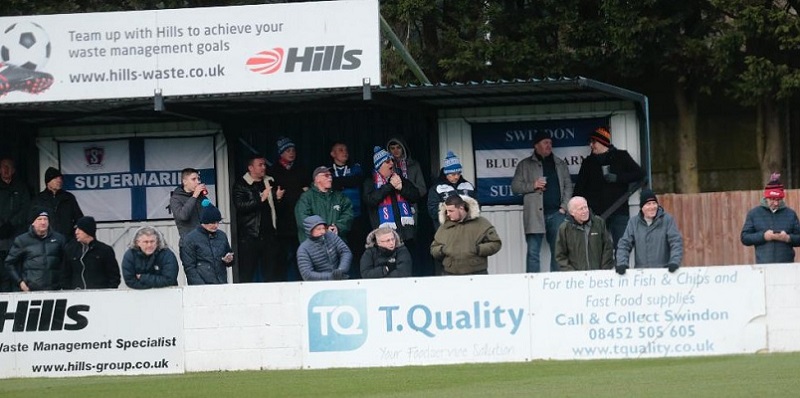 A section of the home supporters in the Hills stand