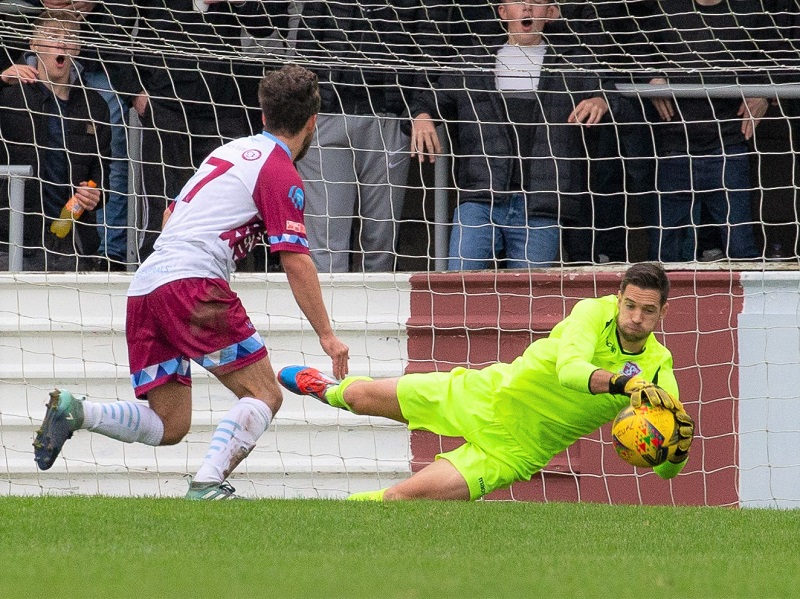 Martin Horsell makes a save