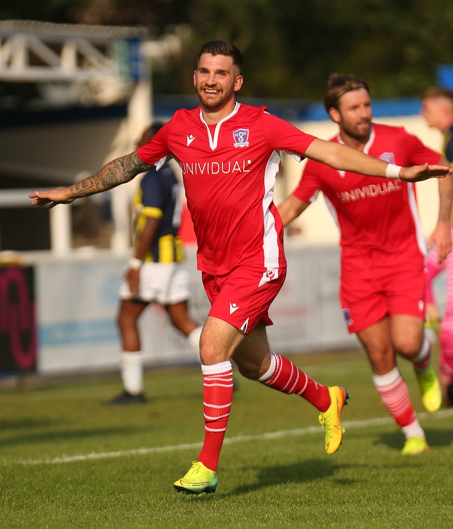 Zack celebrates his goal