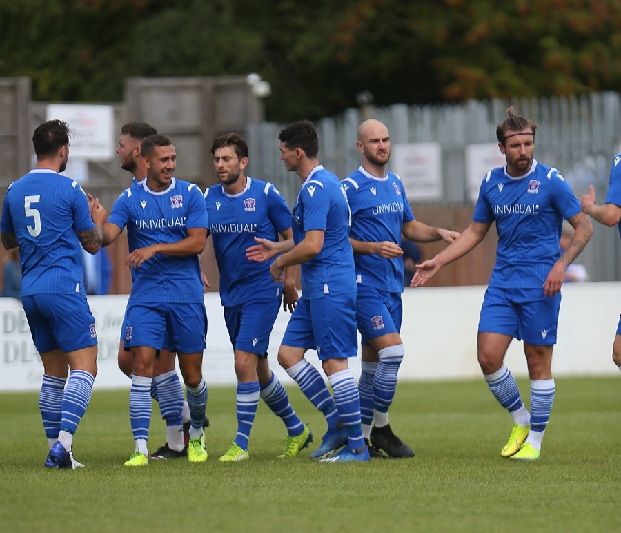 The players celebrate Harry Williams goal